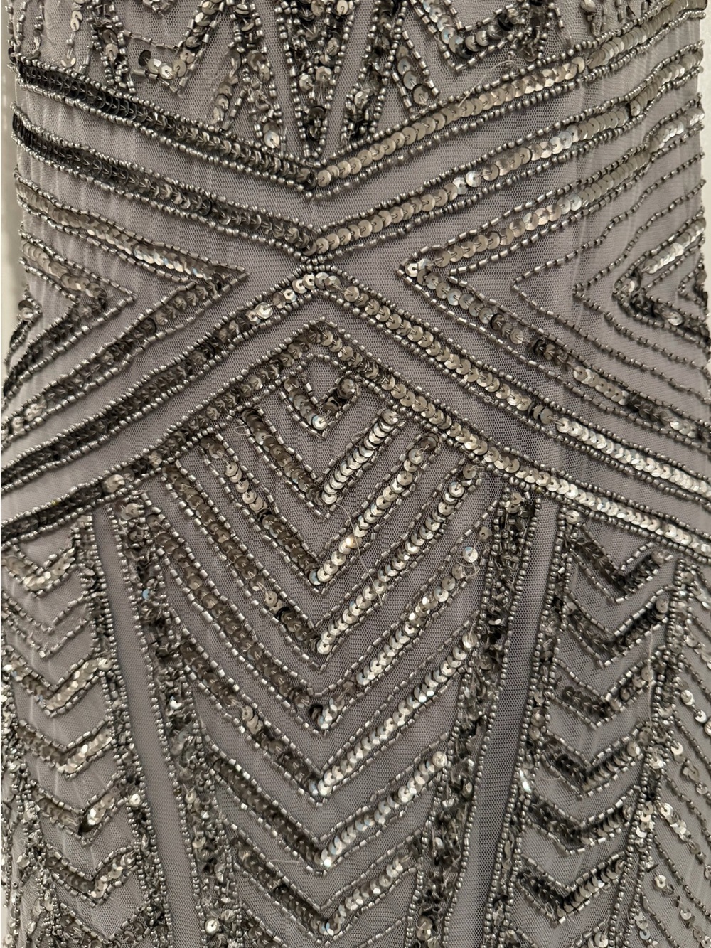 Adrianna Papell Silver Beaded Sleeveless Midi Dress - Picture 6 of 12